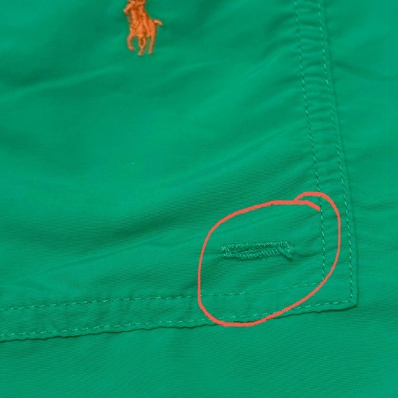 Polo Ralph Lauren Traveler Classic Swim Trunks Green with Orange Pony XLT - Picture 9 of 9